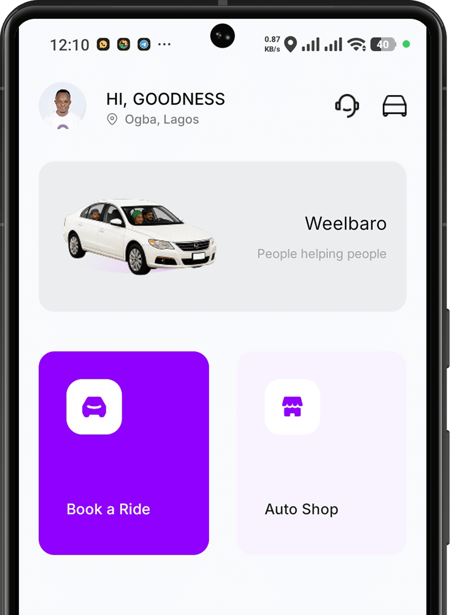 Weelbaro app mockup